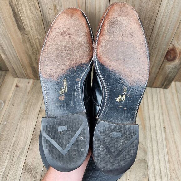 Mens Allen Edmonds Spencer size 9 Black Patent Leather Oxford Dress Shoes - Picture 7 of 8